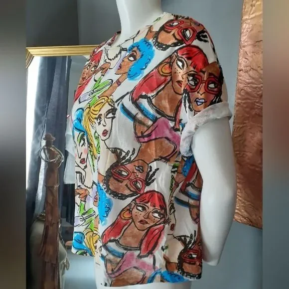 Colorful Graphic Women Top - Picture 7 of 11